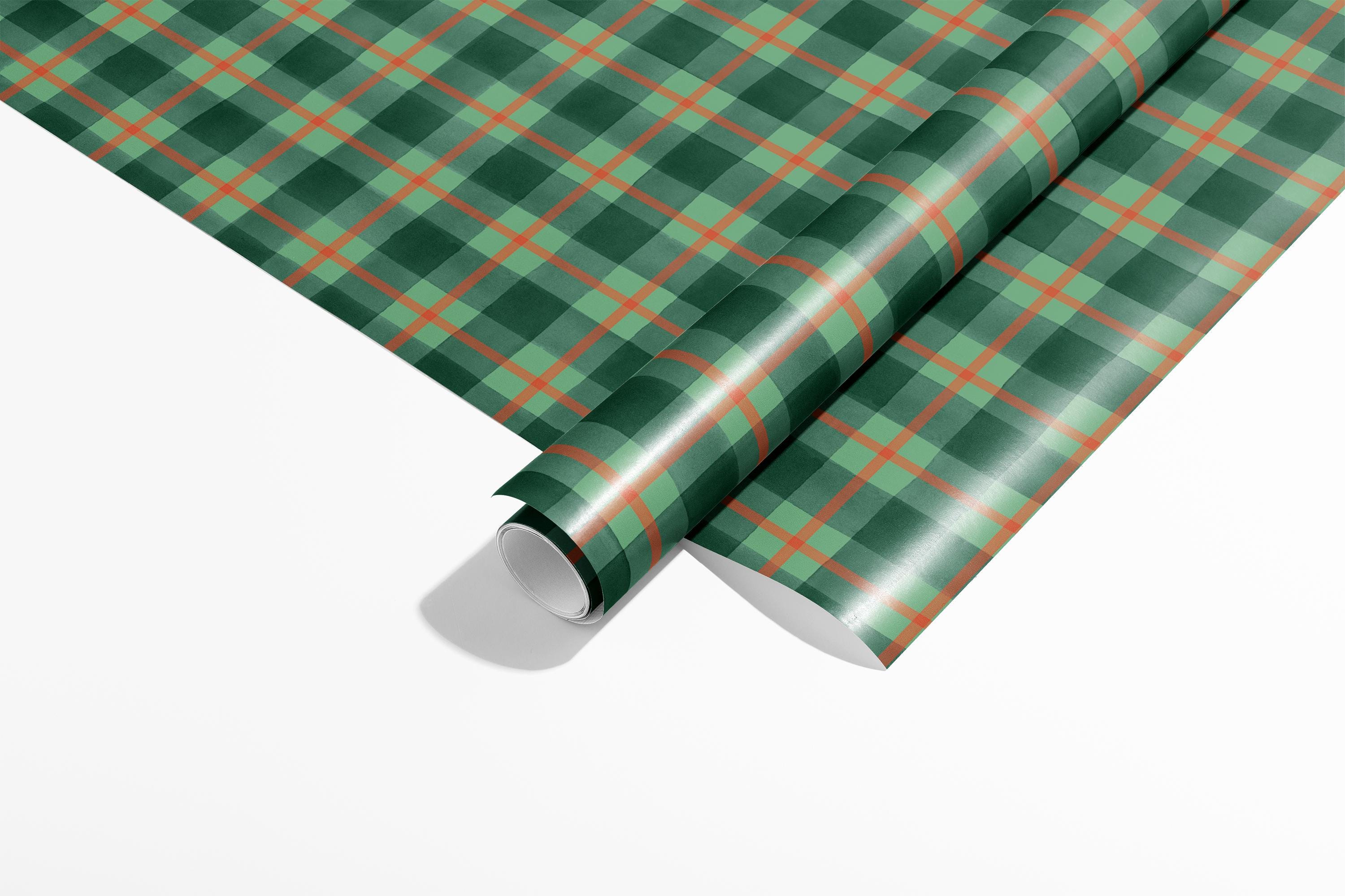 Lot De 30 Feuilles De Papier Cadeau De Noël à Carreaux écossais - Papier Kraft Exceptionnel 100 G - 5 Feuilles DIN A1 59 X 119 Cm