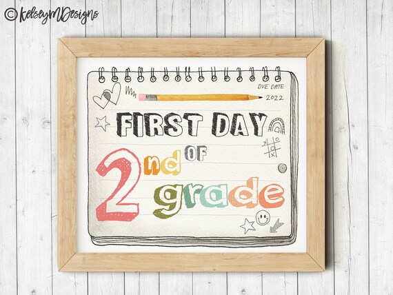 First Day of Second Grade Printable Sign First Day of School - Etsy