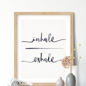 Quadri Su Tela Inhale Exhale - Stampe Da Parete Per Soggiorno E Yoga - Foto 4