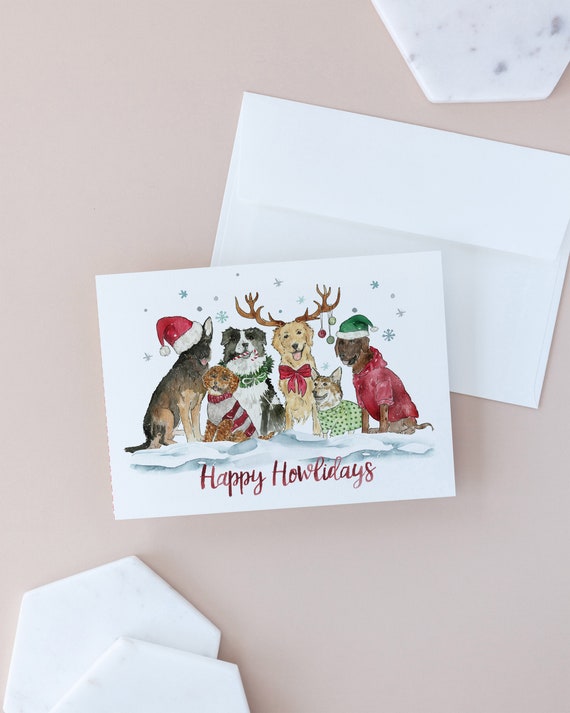 CHRISTMAS CARDS Happy Howlidays Christmas Greeting Card Merry