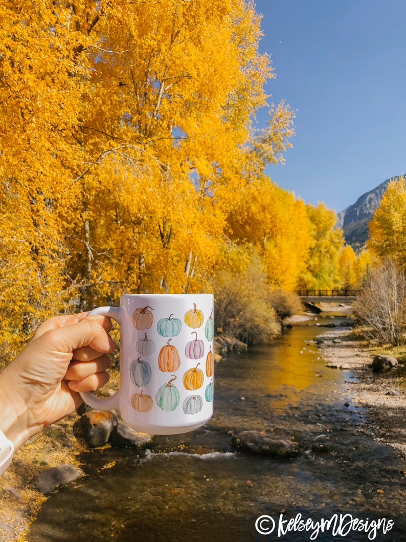 Colorful Pumpkin Fall Mug, Fall Coffee Mug, Fall Decor, 15 oz Mug, Pumpkin Spice Latte, Coffee Mug, Fall Home, Pumpkin Decor, Coffee Cup image 5