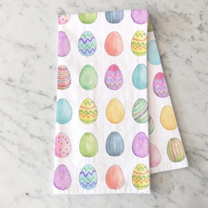Easter Tea Towel, Pastel Spring Kitchen Decor, Easter Egg Dish Towel, Colorful Towel, Easter Gift, Spring Easter Egg Decor