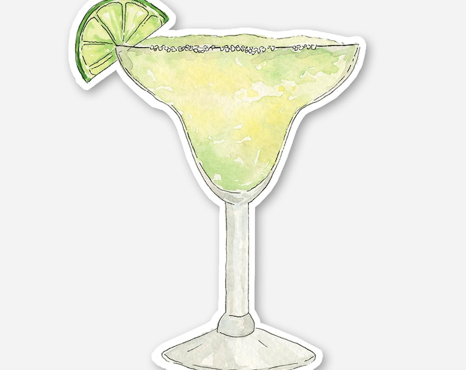 Margarita Sticker, Cocktail Sticker, Watercolor Frozen Margarita, Signature Drink Sticker, 2.5x3 Die Cut Sticker, Sticker for Tumbler