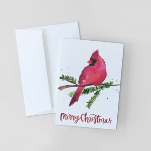 CARTES DE NOL, carte de voeux Cardinal de Noël, papeterie joyeux Noël, cartes de Noël, cartes de vœux gaies, Cardinal rouge