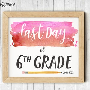First Day of Sixth Grade Printable Sign First Day of School - Etsy