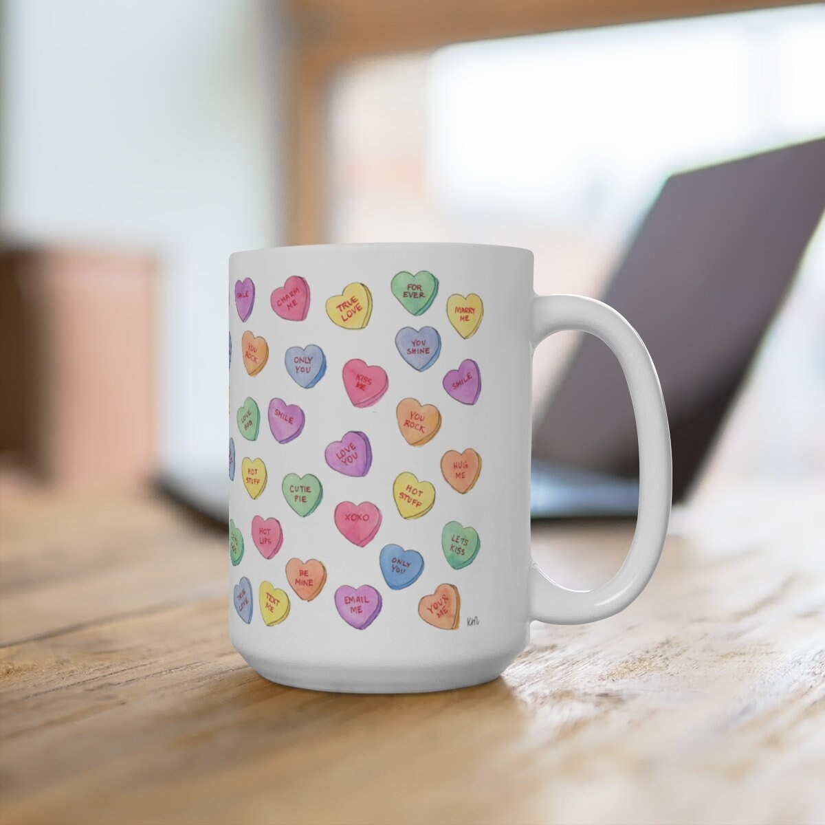 Hot Coffee Cup With Hearts . Valentines Day Coffee Cup . 