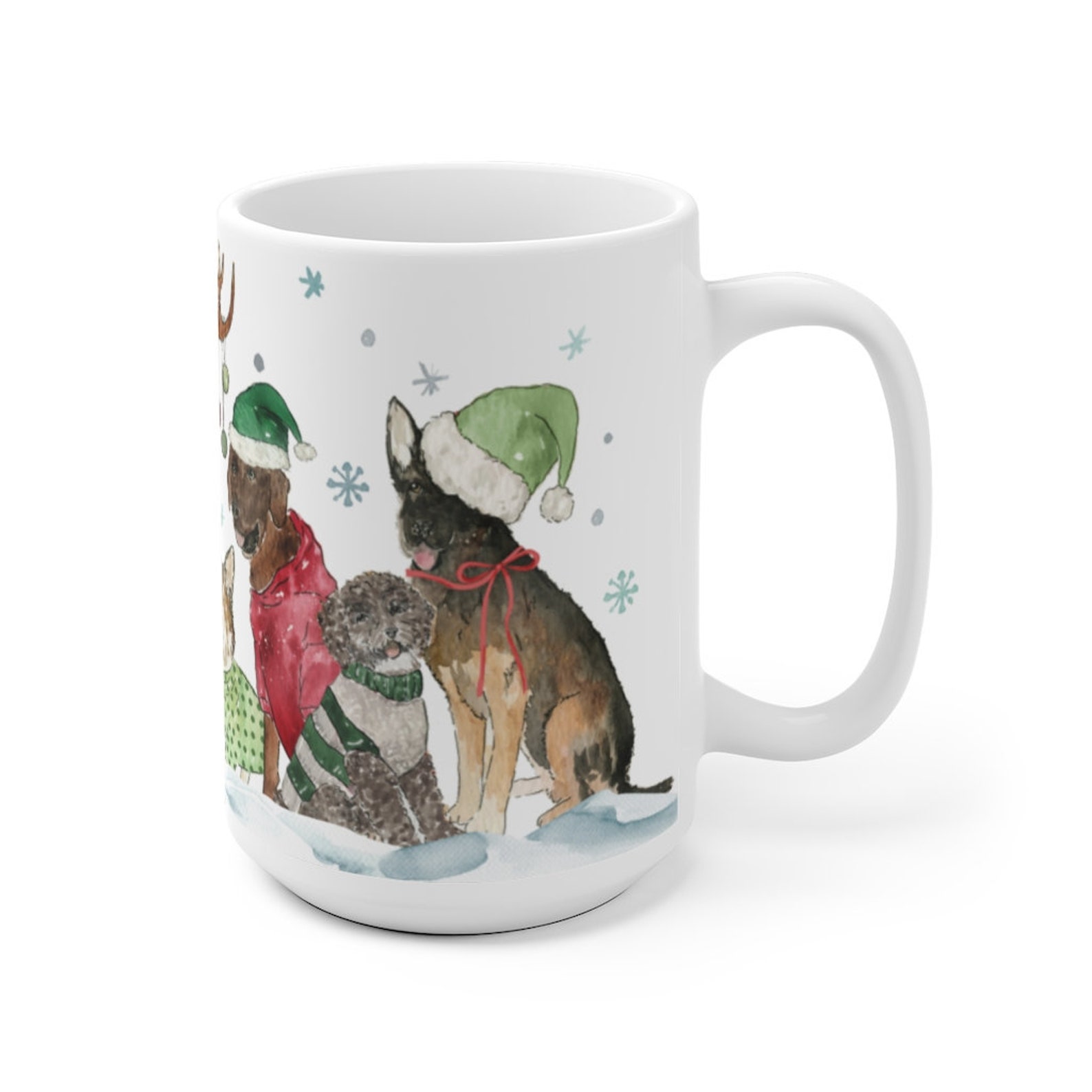 Christmas Dogs Holiday Mug Holiday Coffee Mug Christmas  Etsy