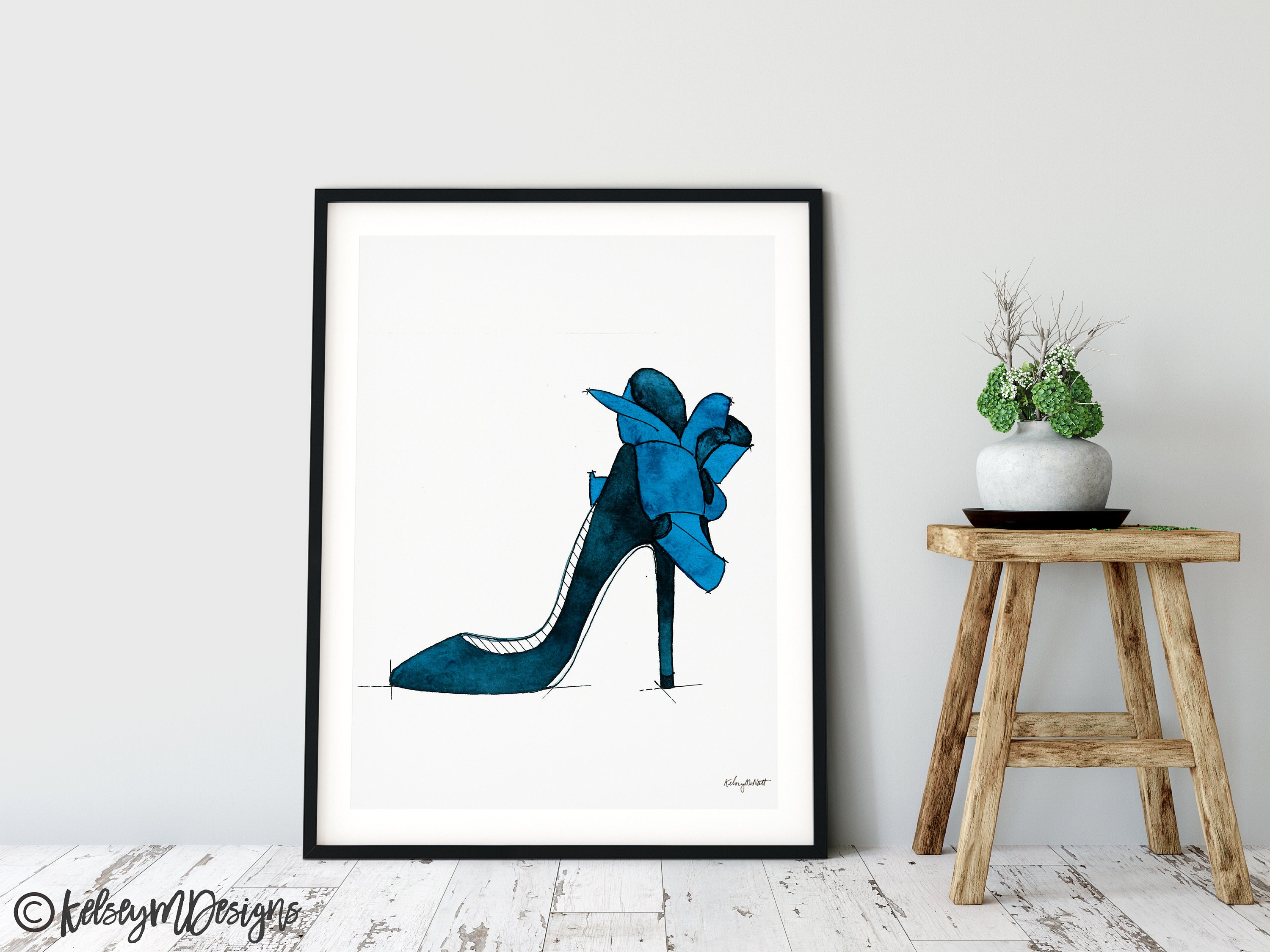 Louboutin High Heels Fashion Illustration Watercolor | Etsy