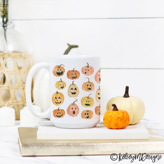 Halloween Kürbis Tasse – Keramik, 400 Ml, Lustiger Gesichtsausdruck