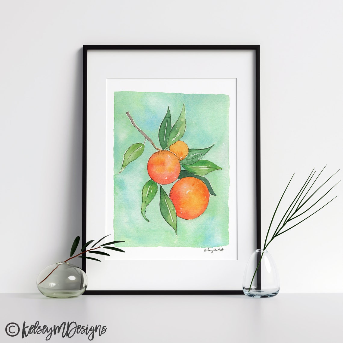 Oranges Wall Art Fruit Art Print Botanical Watercolor Etsy