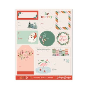 Weihnachten Geschenkanhänger Aufkleber Blatt, Geschenk Aufkleber, Bunt Urlaub Geschenkanhänger Etikett, Spaß Geschenk Papier Namen Tags