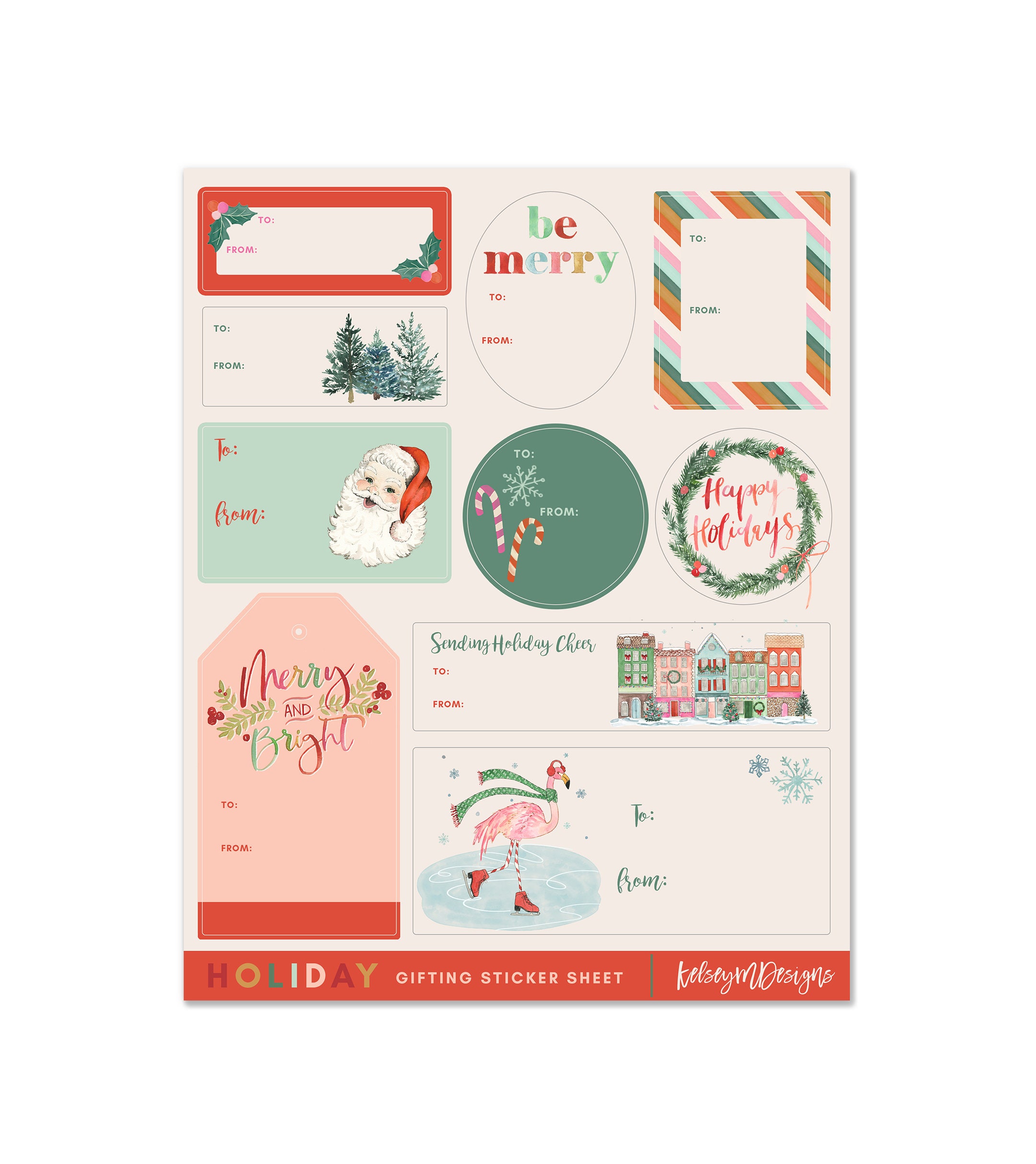 Pink Christmas Gift Stickers - Holiday Sticker Sheet – fioribelle