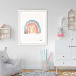 Rainbow Nursery Art, Rainbow Print, Girl Room Decor, Rainbow Printable ...
