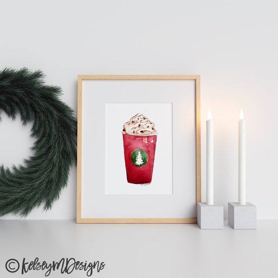 Starbucks Watercolor - Great Coffee Bar Accessories, Dining Room and  Kitchen Decor, Coffee Station Display, Starbucks Decoration Gift, Gift for  Coffee