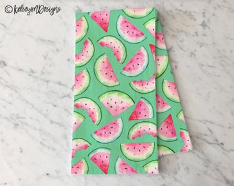 Watermelons Tea Towel, Summer Kitchen Decor, Watercolor fruit Dish Towel, Summer Decor, Flour Sack Cotton Hand Towel, Gifts for Her