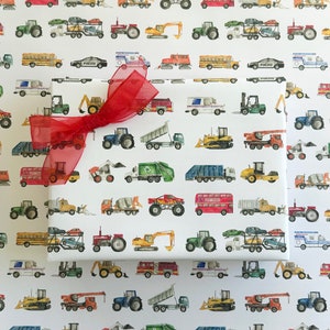 Construction Vehicles Wrapping Paper – Porteso