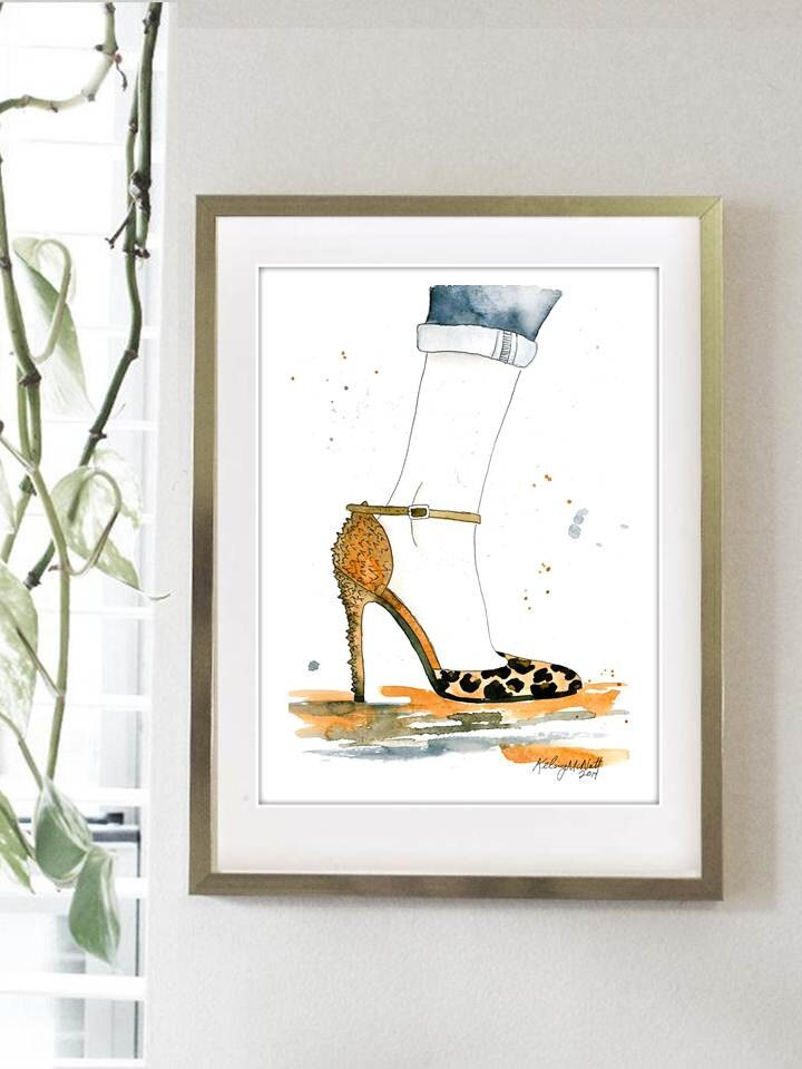 Spiked Out Fashion Illustration Watercolor Painting Print | Etsy