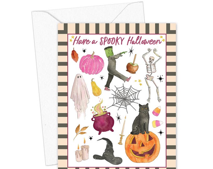 Have a Spooky Halloween Greeting Card, Cute Halloween Card, Halloween Party Card, Spooky Season Card, Fall Holiday Card