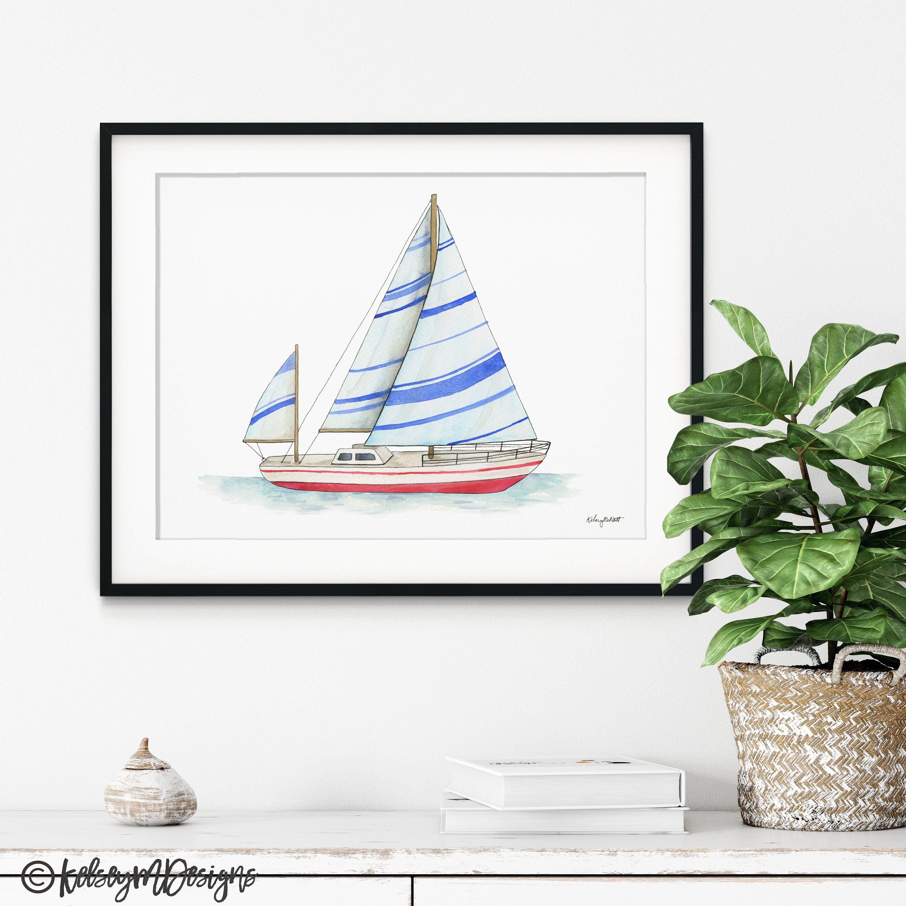 Set of 6 Boats Art Prints, Kids Gallery Wall Set, Nautical Wall Art,  Transportation Print Nursery, Watercolor Painting, Boat Decor, Sailboat