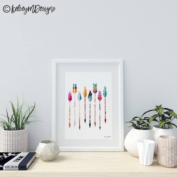 Arrow Wall Art, Tribal Art Print, Arrow Nursery Decor, Nursery