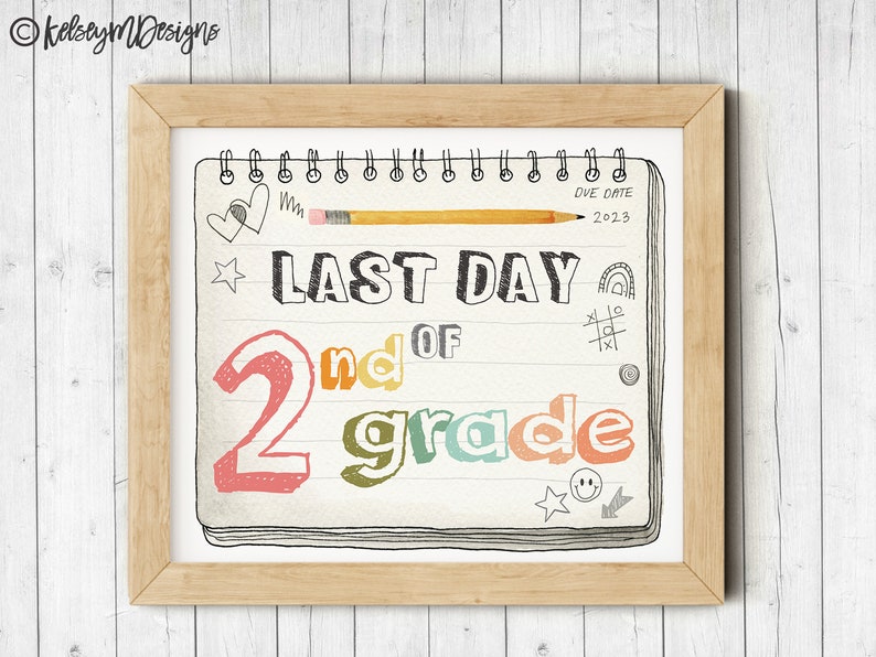 First Day of Second Grade Printable Sign First Day of School - Etsy