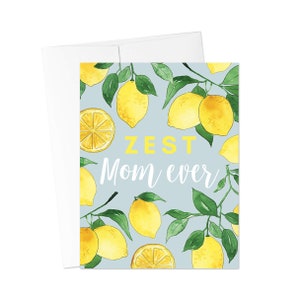 Cartão de felicitações DIA DAS MÃES, Zest Mom Every Card, Cartões de incentivo, Cartão de felicitações engraçado, Cartão de trocadilho de limão, Cartões para a mãe