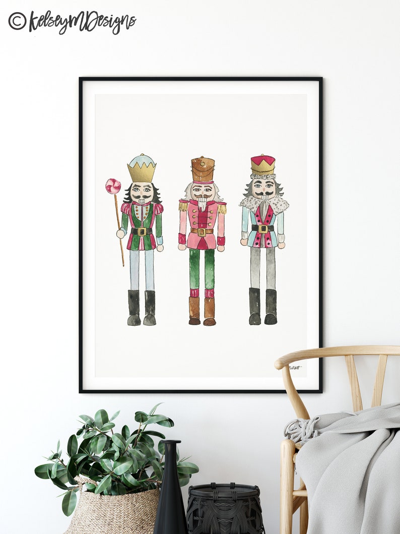Nutcracker Holiday Print Christmas Print Watercolor Etsy