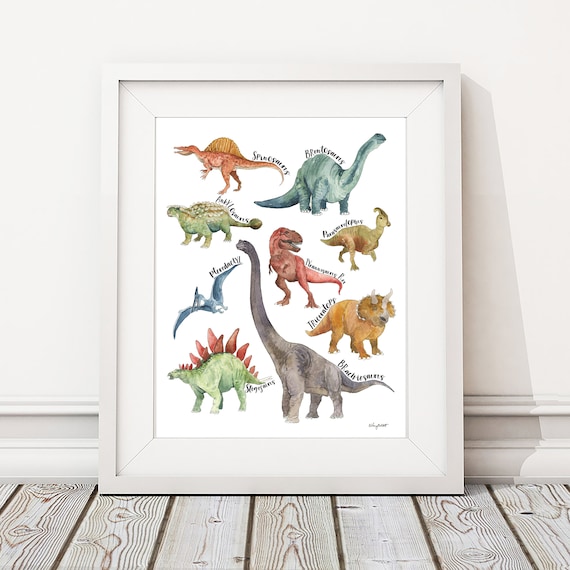 Dinosaur Wall Painting Art Prints