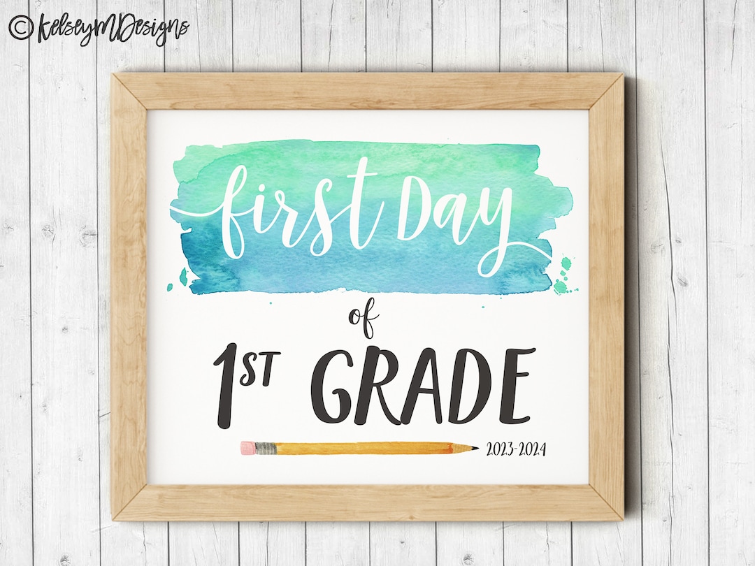 First Day of First Grade Printable Sign, First Day of School Sign ...