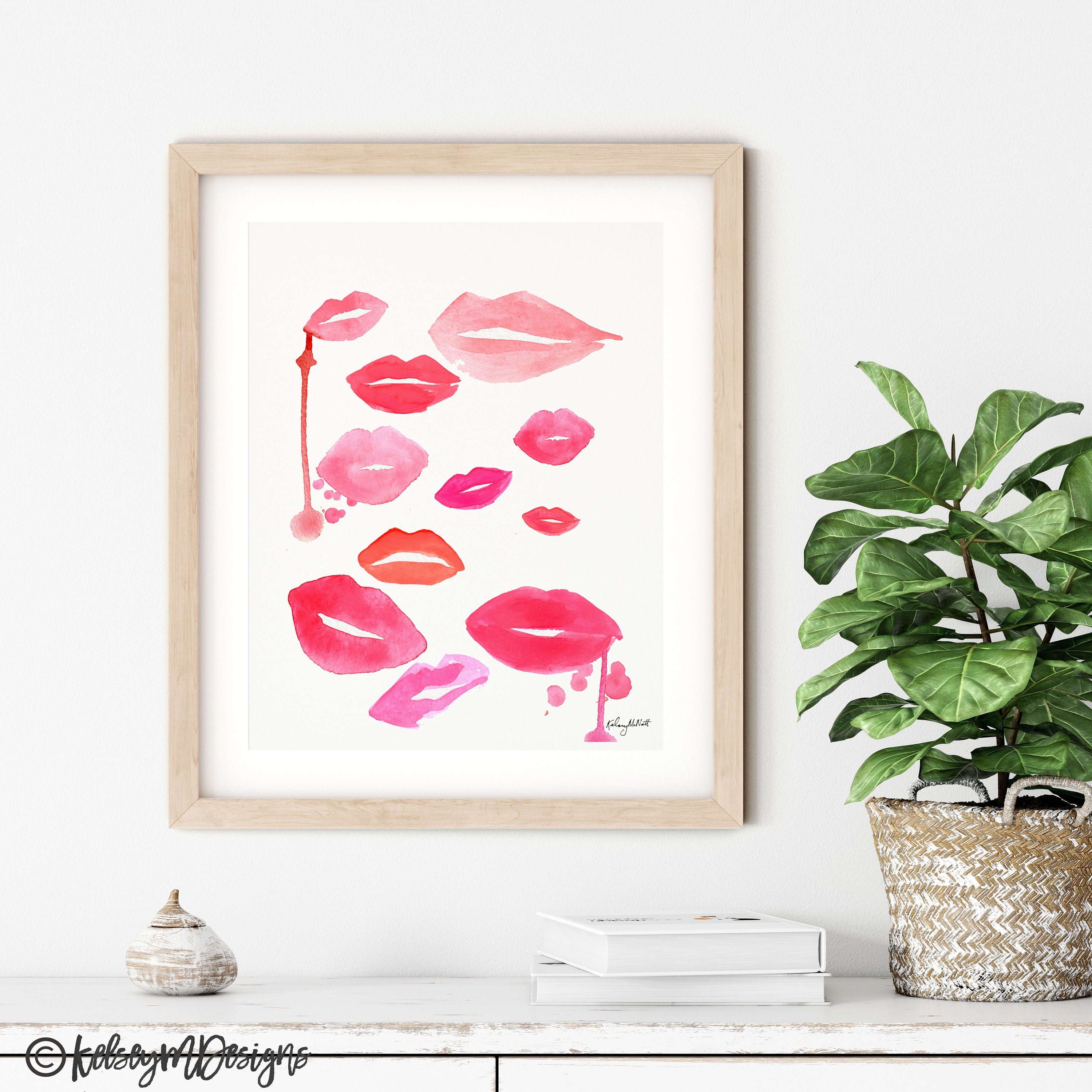 Designer Lips Canvas Wall Art 