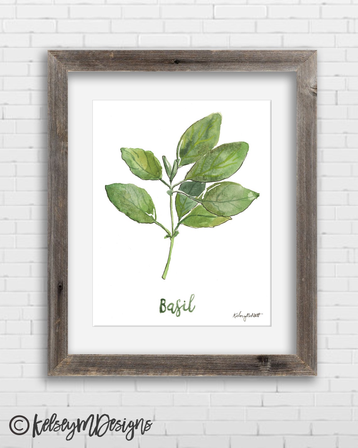 Set of 6 Herb Art Prints Watercolor Painting Herb Wall Art | Etsy