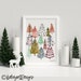 Christmas Tree Art Print, Christmas Wall Art, Seasonal Home Decor, Pastel Christmas Decor, Watercolor Christmas sign, Colorful Holiday 