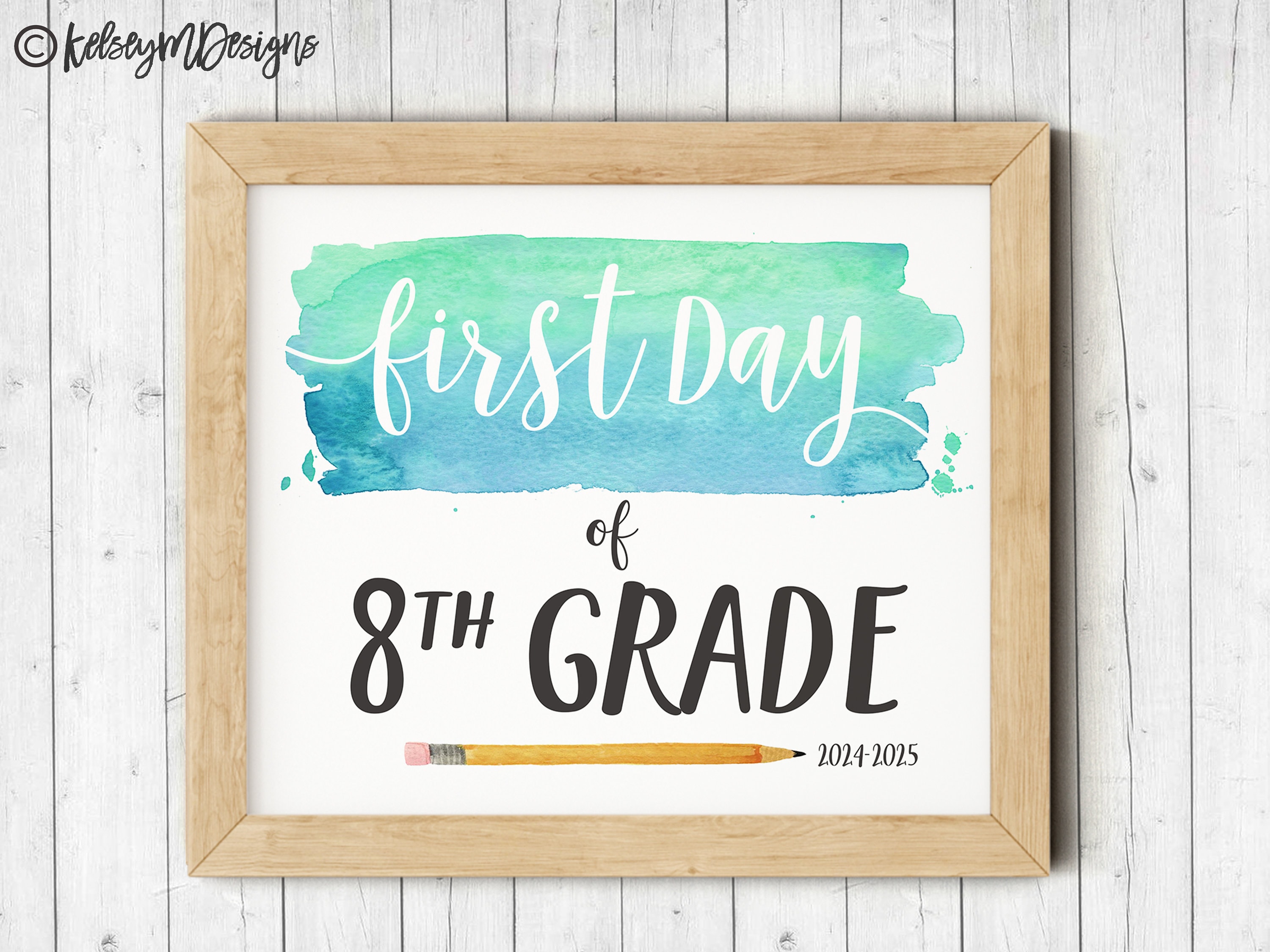 First Day of Eighth Grade Printable Sign, First Day of School Sign ...