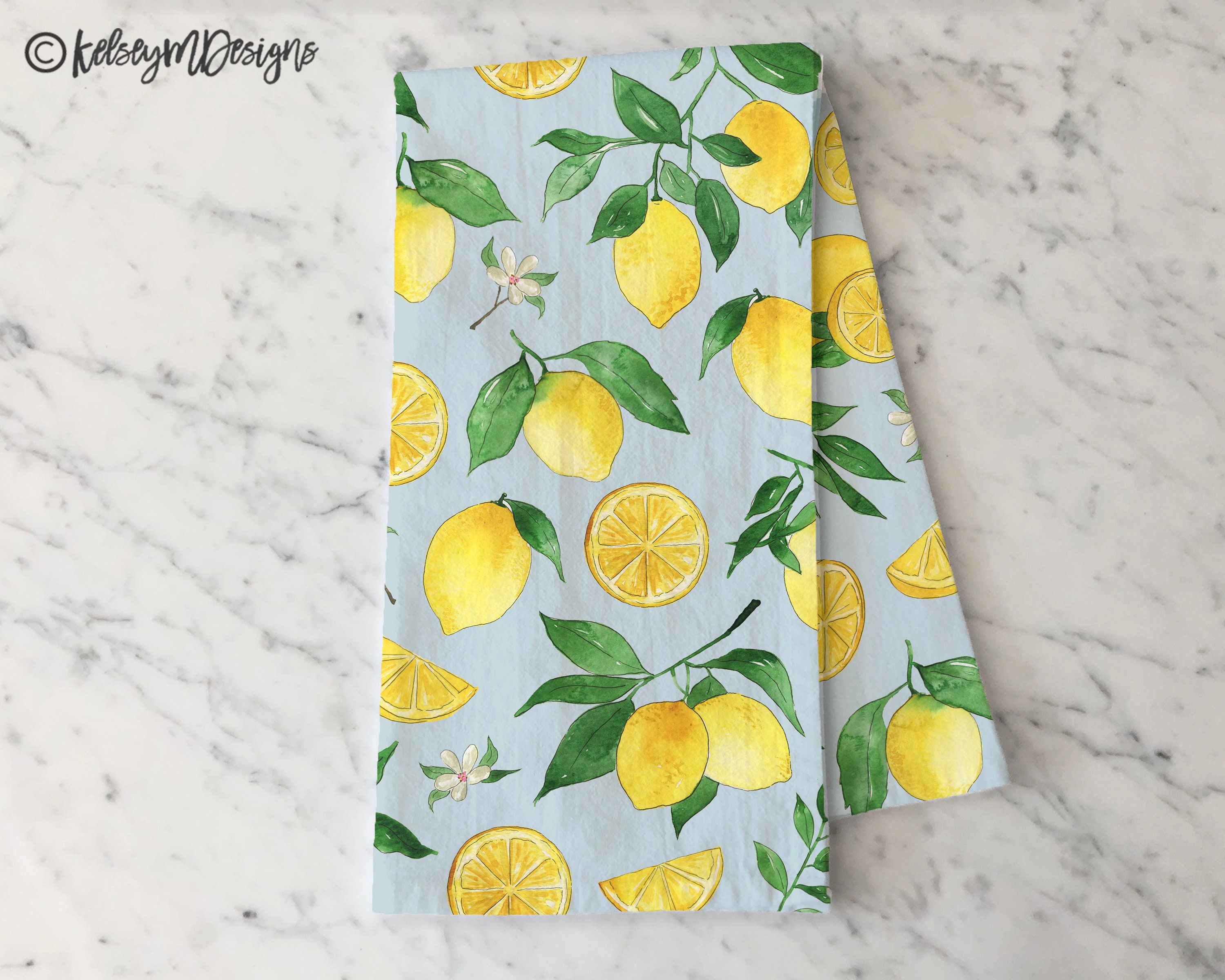 Lemons Tea Towel, Summer Kitchen Decor, Citrus Dish Towel, Summer Decor,  Flour Sack Cotton Hand Towel, Housewarming Gift, Gifts for Her