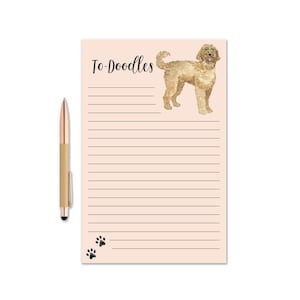 To-Doodle Notepad, Watercolor Notepad, Dog Notepad, Golden Doodle Notepad, Dog Lover Gift, Writing Pad, To Do list pad, Cute Desk Note