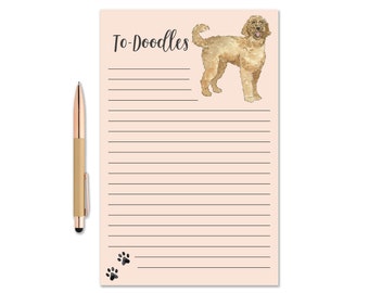 To-Doodle Notepad, Watercolor Notepad, Dog Notepad, Golden Doodle Notepad, Dog Lover Gift, Writing Pad, To Do list pad, Cute Desk Note