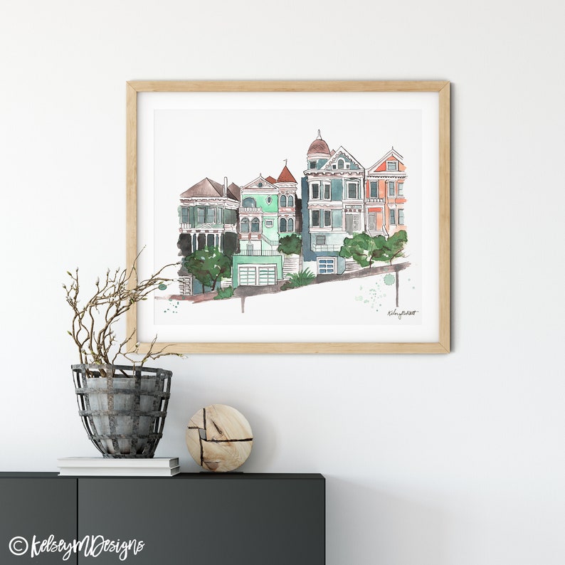 Victorian House with Bridge Carriage Wall Picture 8x10 Art Print