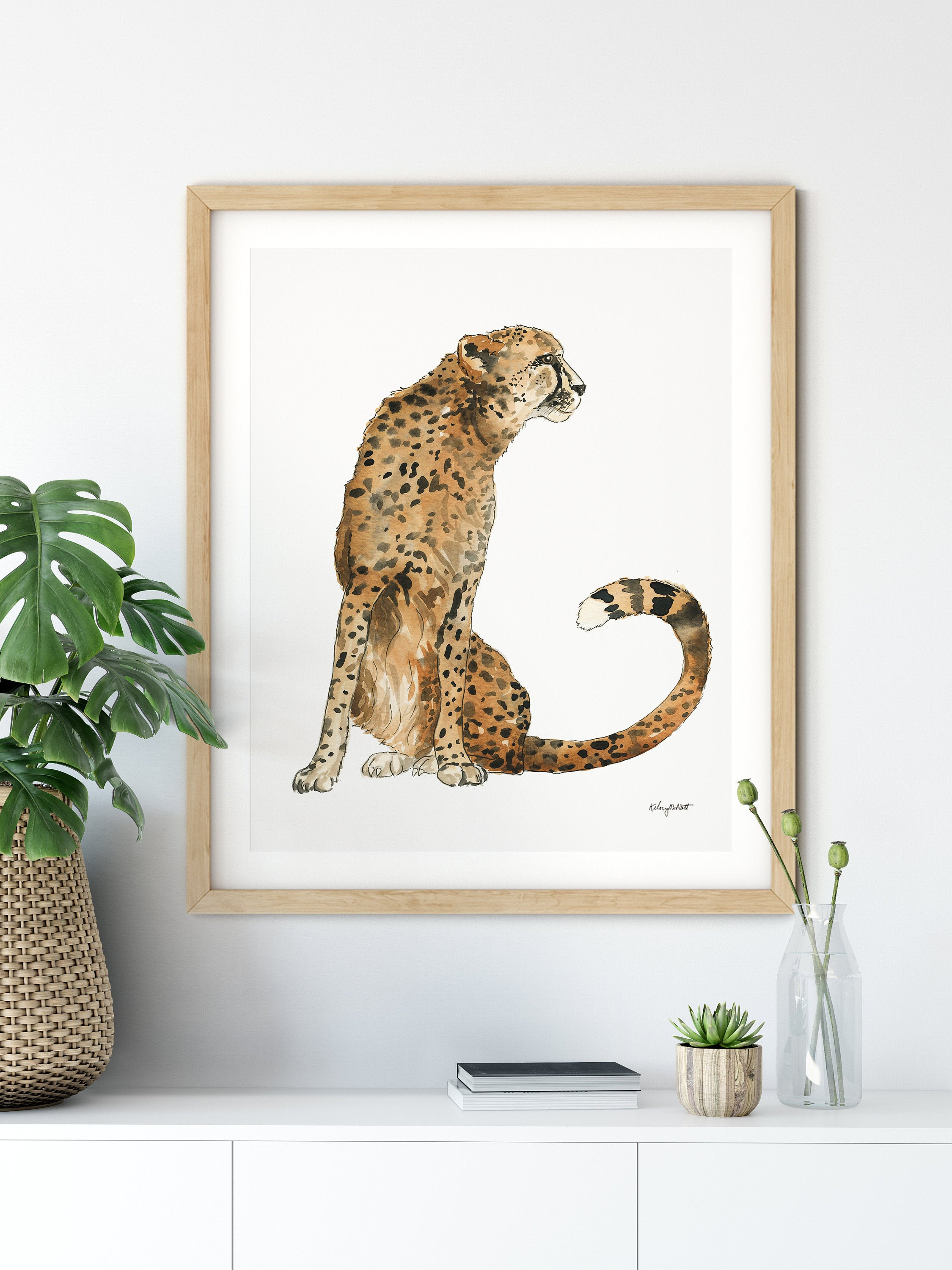 Modern Abstract Safari Cheetah Art Print by Simple Suol