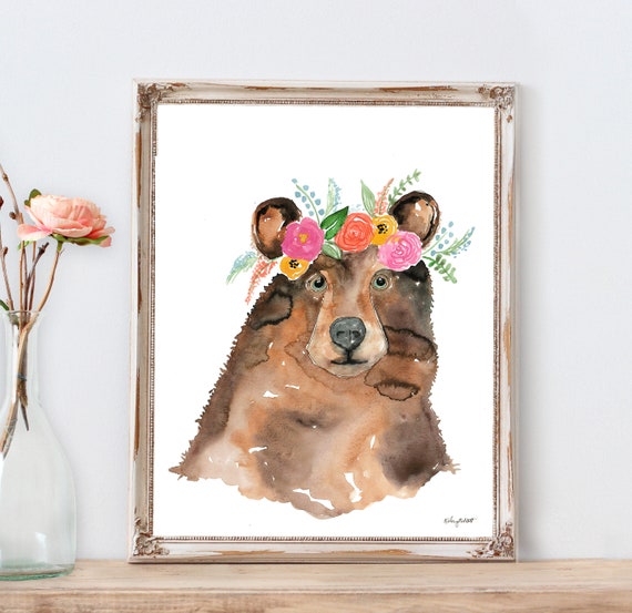 bear with flower crown