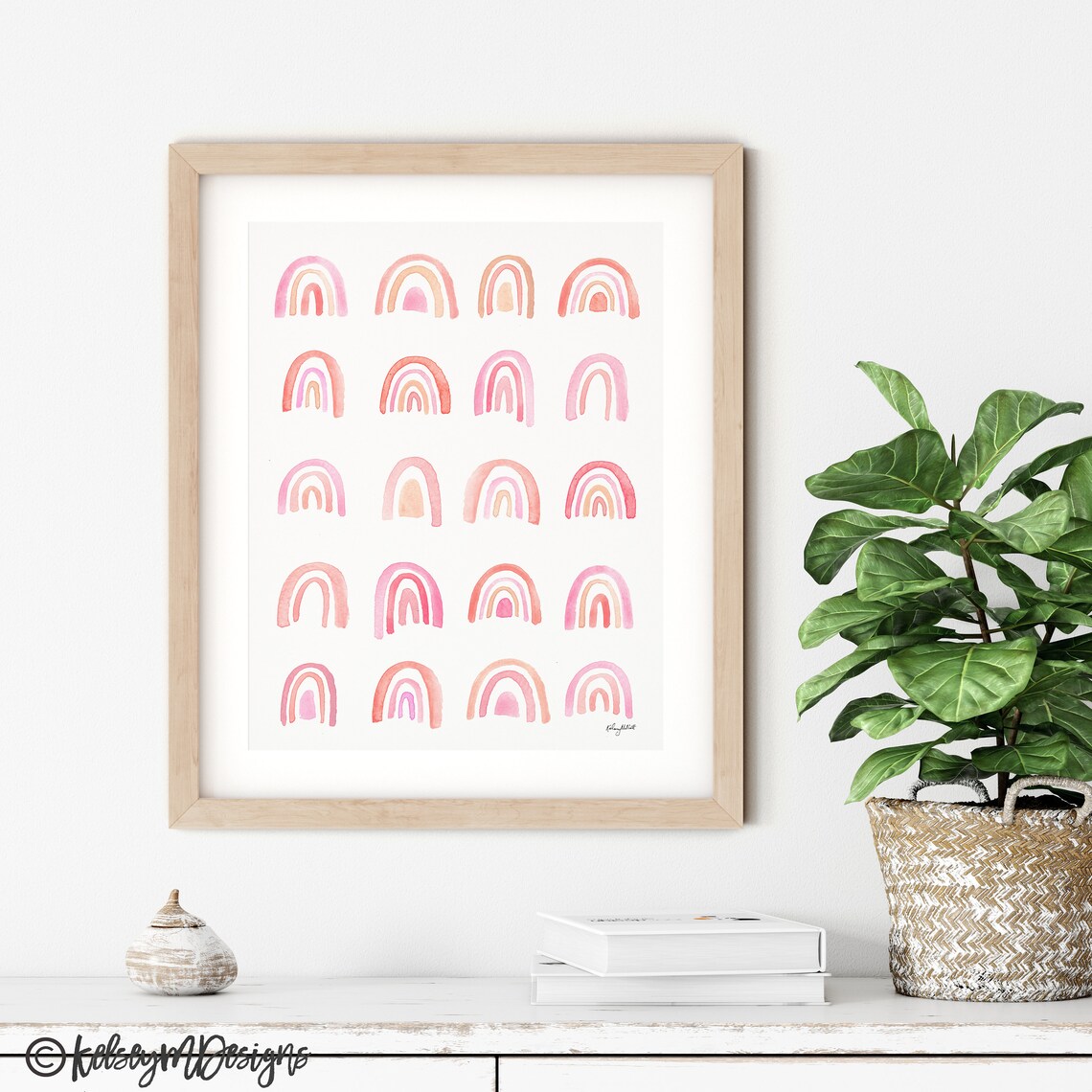 Pink Rainbow Chart Wall Art Rainbow Art Print Girl Room Etsy