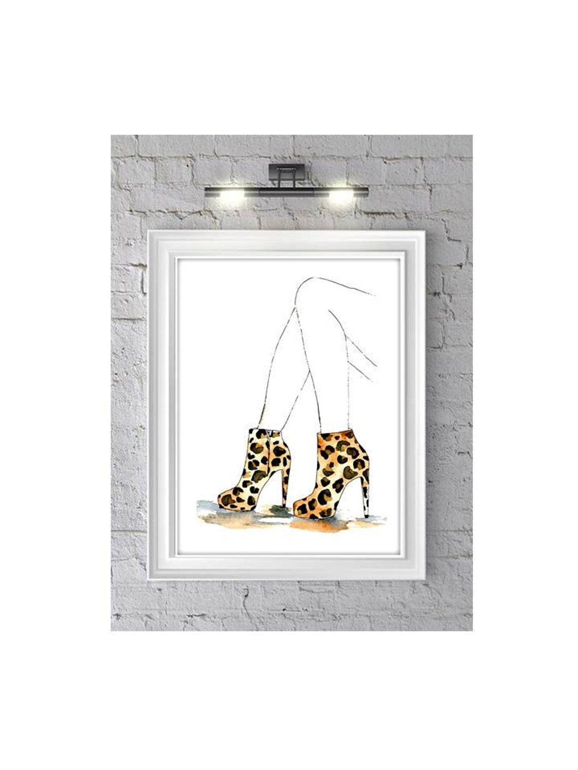 Fashion Illustration Watercolor Painting Print 'Leopard | Etsy
