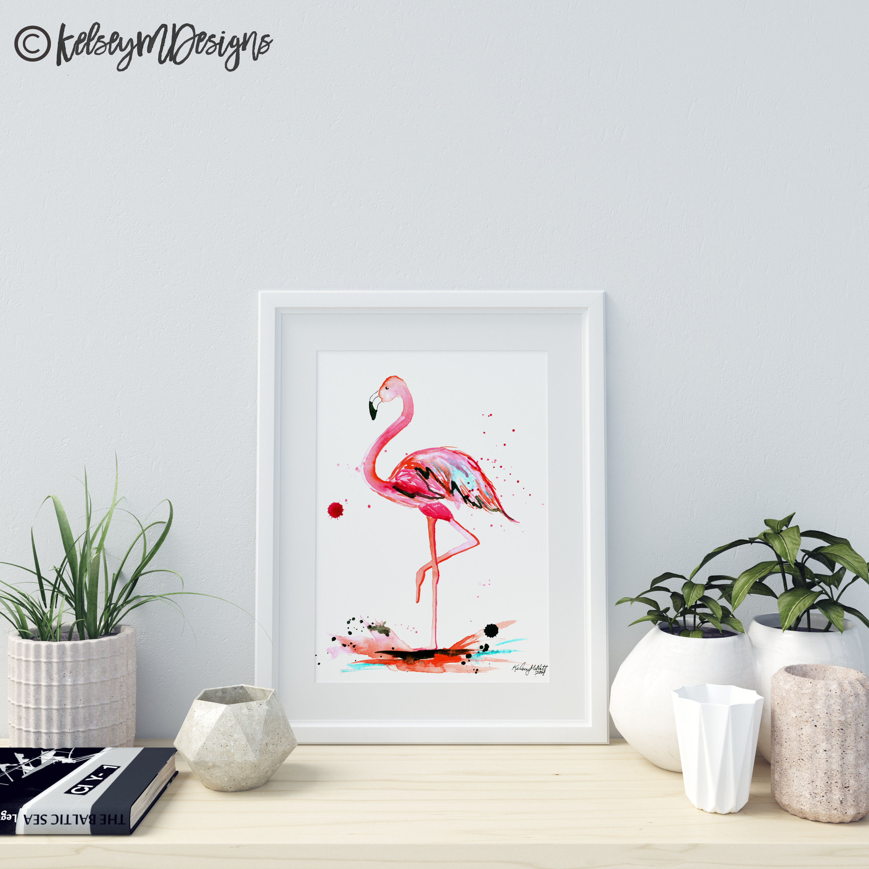 Awkward Styles Tropical Canvas Print Artwork for the Office I Love  Flamingos Beach House Decor Flamingo Love Wooden Canvas Art Colorful  Flamingos Wall Decor New Home Gifts Cute Nursery Room Decor 