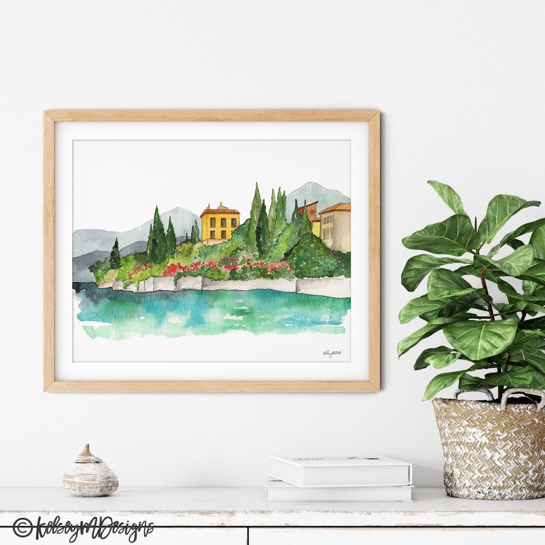 Lake Como Art, Italy Wall Art, Villa Monastero, Varenna Art Print ...