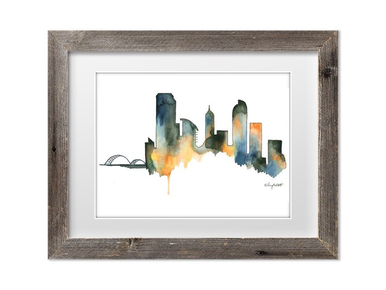 Denver Skyline Colorao cityscape Denver art print Denver Etsy