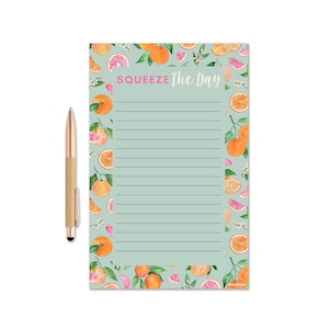 Squeeze The Day Notepad, Watercolor Notepad, Grapefruit and Oranges Notepad, Gift Idea, To Do list pad, Pun Notepad, Grocery List Notepad