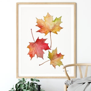 DIGITAL DOWNLOAD - Maple Leaf Wall Art, Fall Printable, Autumn Leaves, Farmhouse Decor, Fall Leaves, Fall Home Decor, Fall Art Print
