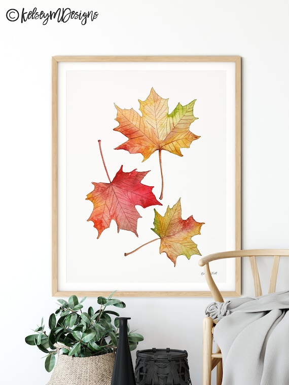 DIGITAL DOWNLOAD Maple Leaf Wall Art Fall Printable Autumn Etsy