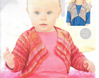 PDF Knitting Pattern Baby Child Cardigans Sirdar Snuggly DK 1221  0-7 yrs  new