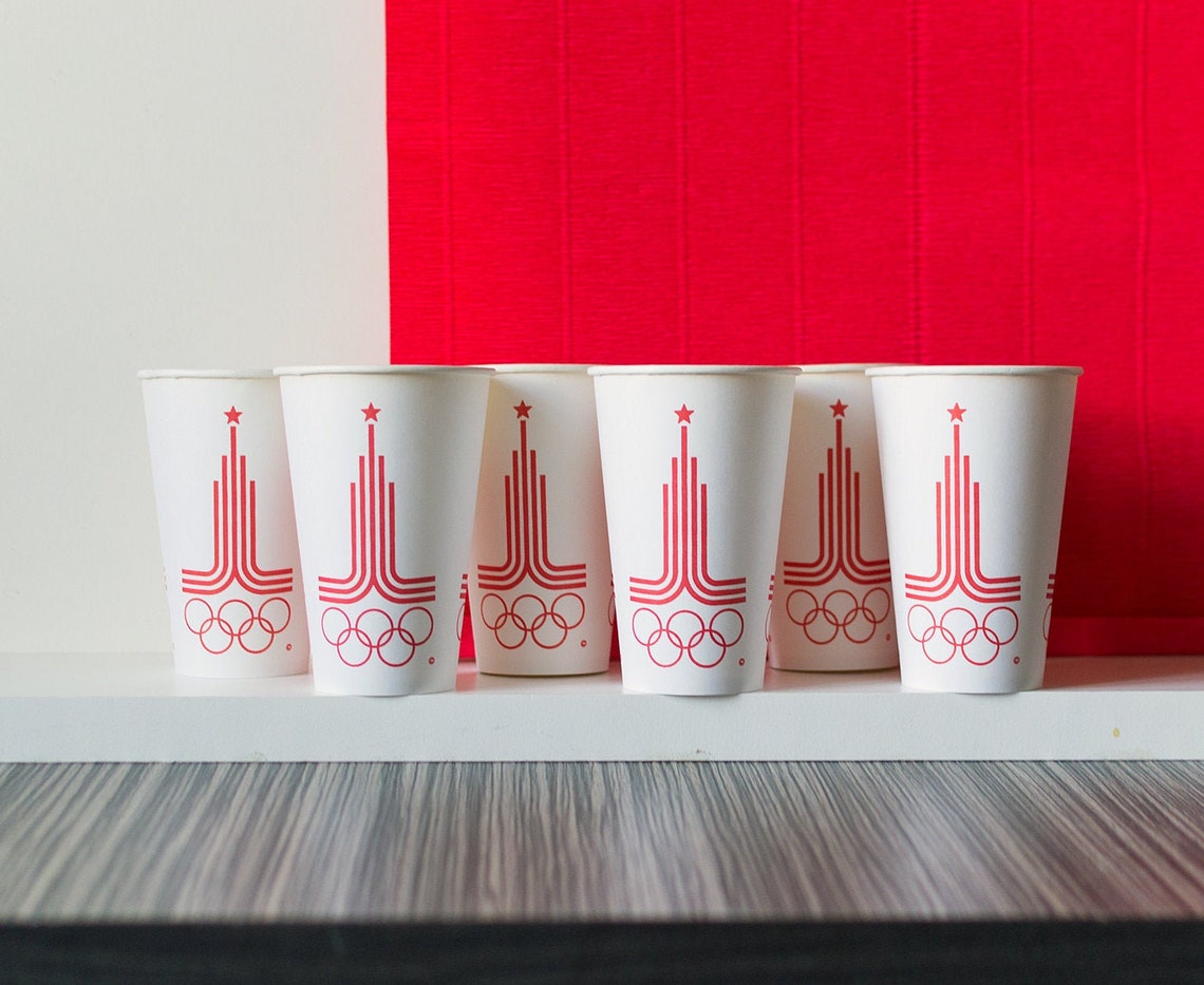 Olympiad 80 Paper Cups Set 6 Original USSR Soviet Olympic - Etsy