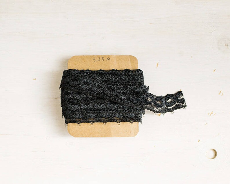 Vintage Sewing Lace Trim 70s USSR Cotton Ivory and Black Etsy